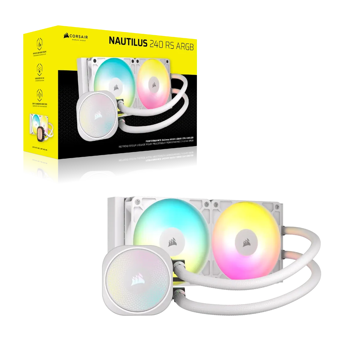 Corsair Nautilus 240 ARGB White; 240MM Radiator; Liquid CPU Cooler; INTEL® Lga 1851/1700; AMD® AM5/AM4 image 2