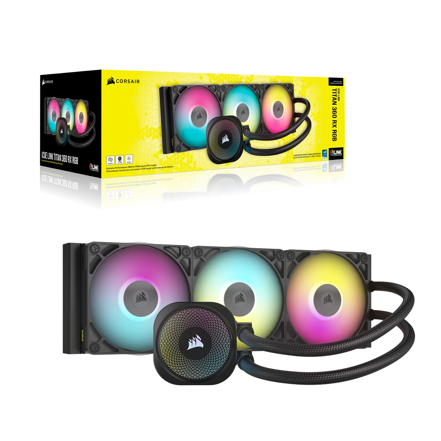 Corsair Icue Link Titan 360 Rx RGB Liquid CPU Cooler – RX120 RGB Fans – Fits INTEL® Lga 1851/1700; AMD® AM5/AM4. image 3