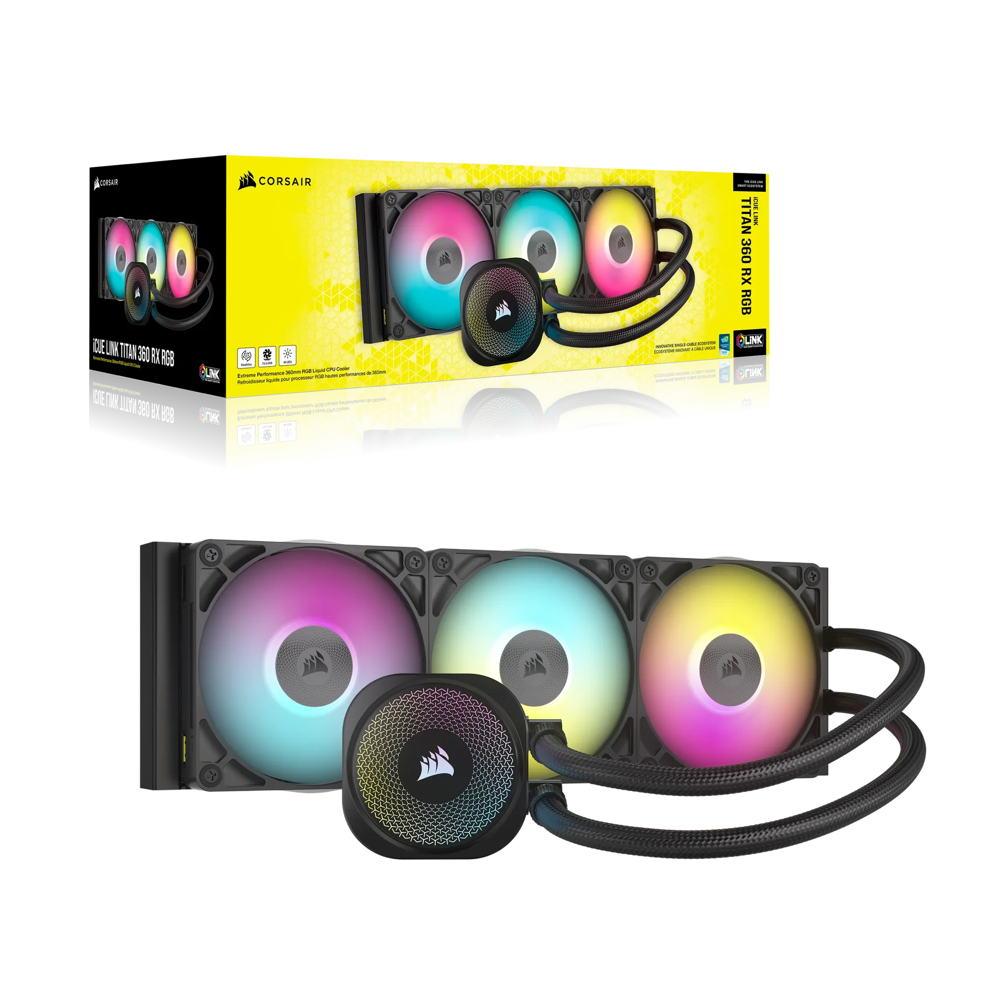 Corsair Icue Link Titan 360 Rx RGB Liquid CPU Cooler – RX120 RGB Fans – Fits INTEL® Lga 1851/1700; AMD® AM5/AM4. image 3