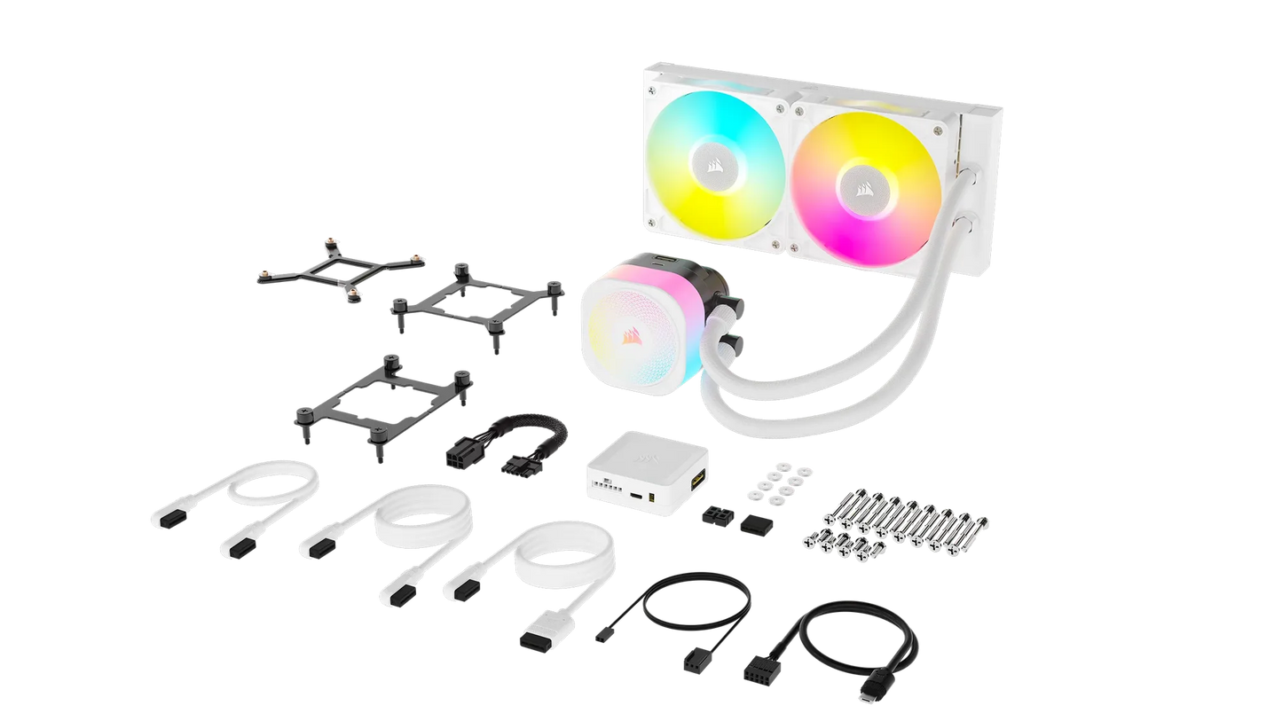 Corsair Icue Link Titan 240 Rx RGB Liquid CPU Cooler White – RX120 RGB Fans – Fits INTEL® Lga 1851/1700; AMD® AM5/AM4. image 2