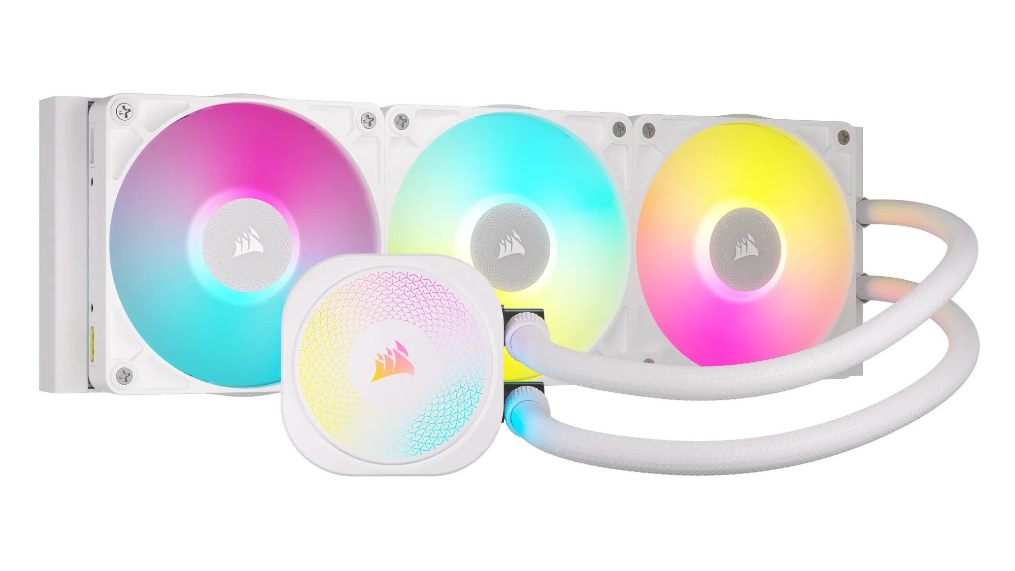 Corsair Icue Link Titan 360 Rx RGB Liquid CPU Cooler White _ RX120 RGB Fans _ Fits INTEL Lga 1851/1700; AMD® AM5/AM4.