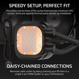 Corsair Nautilus 360 RS Lcd Liquid CPU Cooler – 2.1 IPS Lcd Screen RS120 Fans 360 MM Radiator Lga 1851/1700 AMD® AM5/AM4