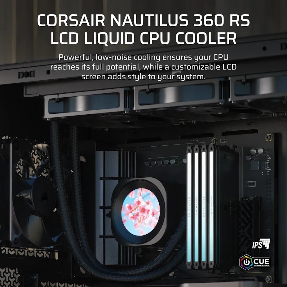 Corsair Nautilus 360 RS Lcd Liquid CPU Cooler – 2.1 IPS Lcd Screen RS120 Fans 360 MM Radiator Lga 1851/1700 AMD® AM5/AM4 image 3