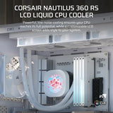 Corsair Nautilus 360 RS Lcd Liquid CPU Cooler – 2.1'' IPS Lcd Screen – RS120 Fans – 360MM Radiator – LGA1851/1700 AMD AM5/AM4 image 3
