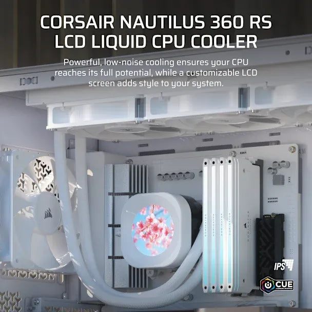 Corsair Nautilus 360 RS Lcd Liquid CPU Cooler – 2.1'' IPS Lcd Screen – RS120 Fans – 360MM Radiator – LGA1851/1700 AMD AM5/AM4 image 3