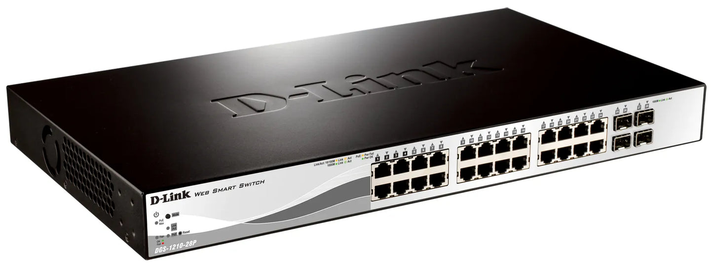 D-Link Consumer D-Link 28-PORT Gigabit Smart Managed POE Switch 24 POE 10/100/1000 PORTS+4GIGABIT Sfp Ports image 2