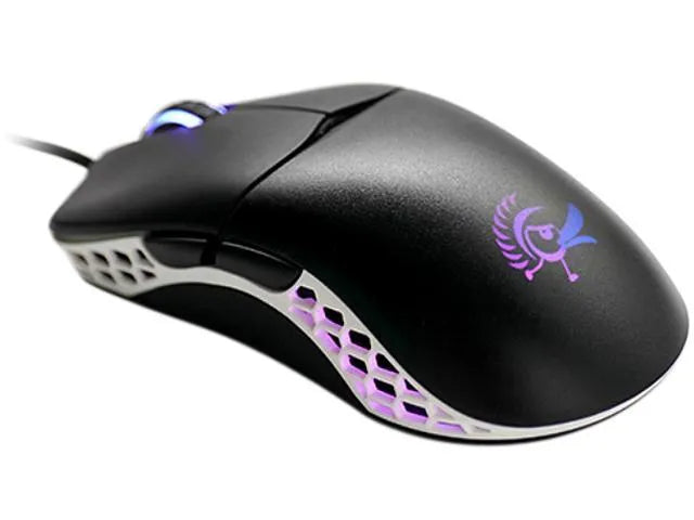 Aerocool Ducky Mouse Feather Black And White Huano Blue Switches; Pixart Sensor; 16000 DPI.