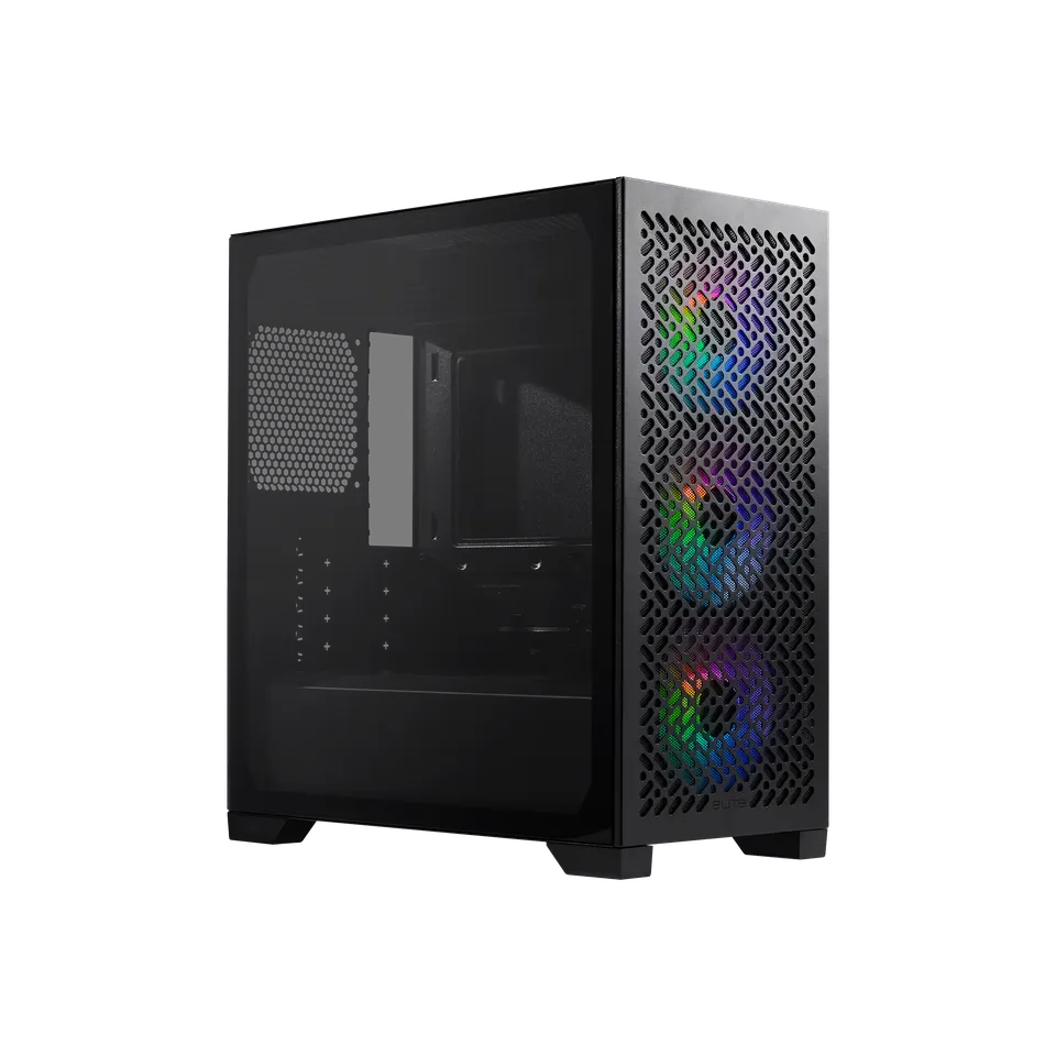 Cooler Master Masterbox Elite 302 Mirco-Atx Airflow PC With Pre-Installed 3X 120MM RGB Fans Case image 2