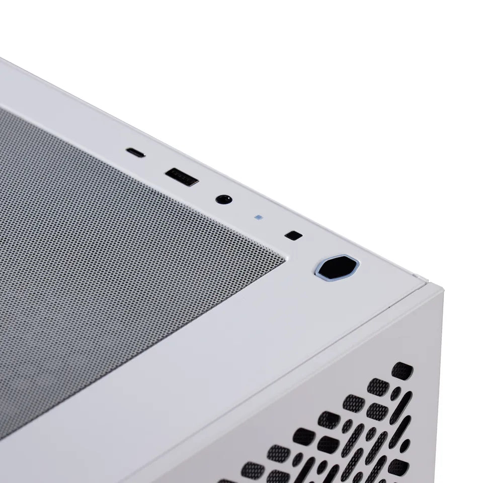 Cooler Master Case Masterbox 302 Mini-Tower; Tempered Glass Side Panel; Preinstalled 3 X 120MM Fans; 1 X 2.5'' Hdd; White image 2