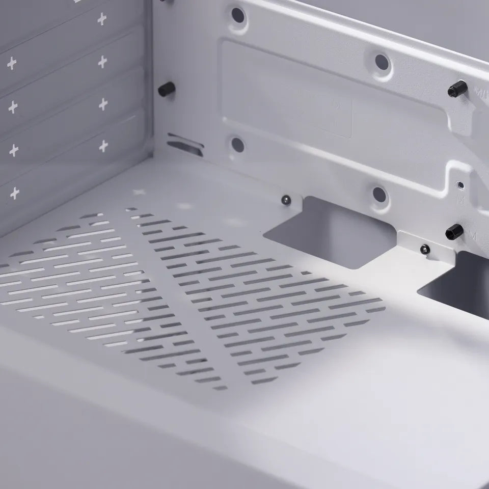 Cooler Master Case Masterbox 302 Mini-Tower; Tempered Glass Side Panel; Preinstalled 3 X 120MM Fans; 1 X 2.5'' Hdd; White image 3