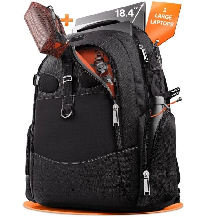Everki Business Backpack | Fits Up To 18.4 Inch Laptops | Pro Version | 2 Laptop Compartments | Quick-Release Magnetic Keychain