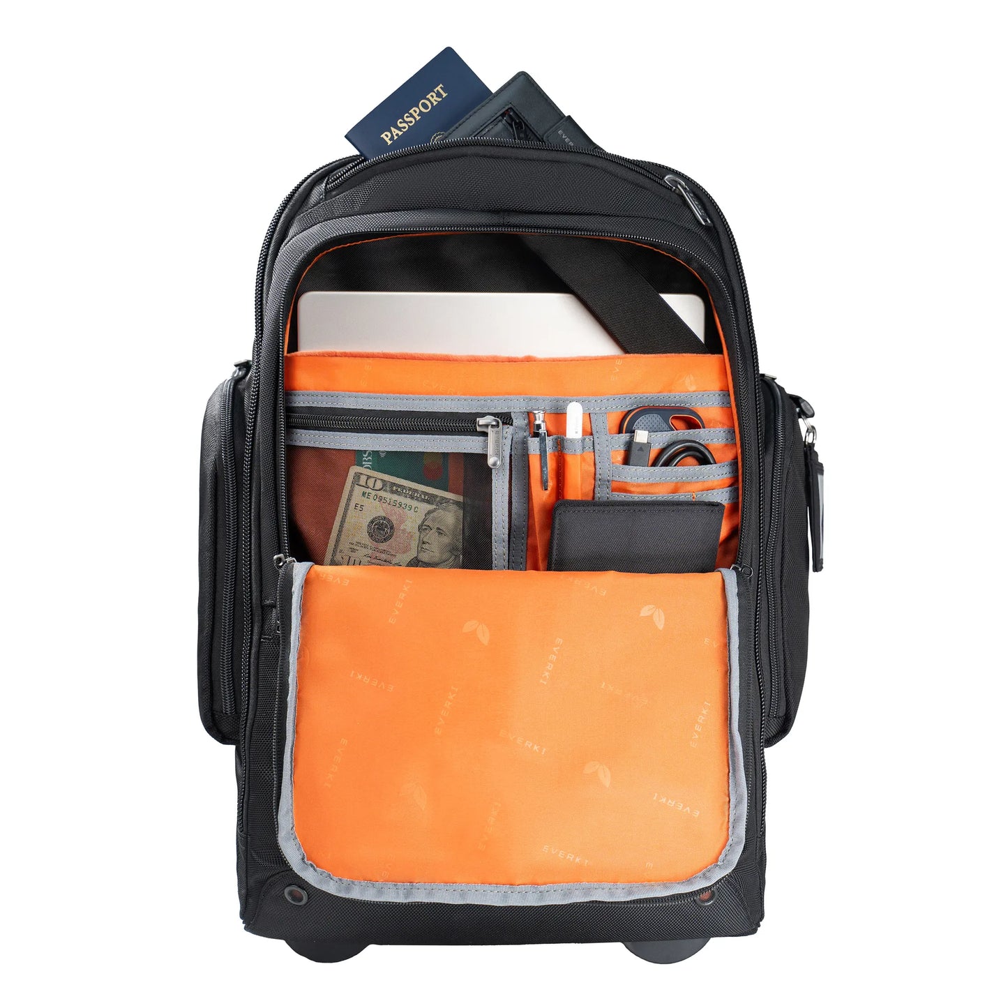 Everki Trolley Backpack | Fits Up To 15.6 Laptops | Hidden Padded Shoulder Straps | Eco-Friendly | Spacious | Wheel Cover image 4