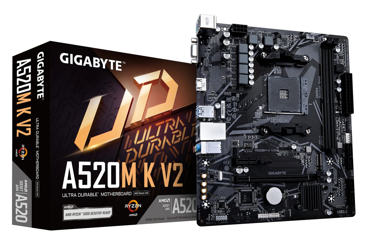 Gigabyte AMD A520M-K For 3RD/4TH/5TH Generation AMD Ryzen™ Processors; 2X Dual DDR4; 1X M2; HDMI; VGA image 3