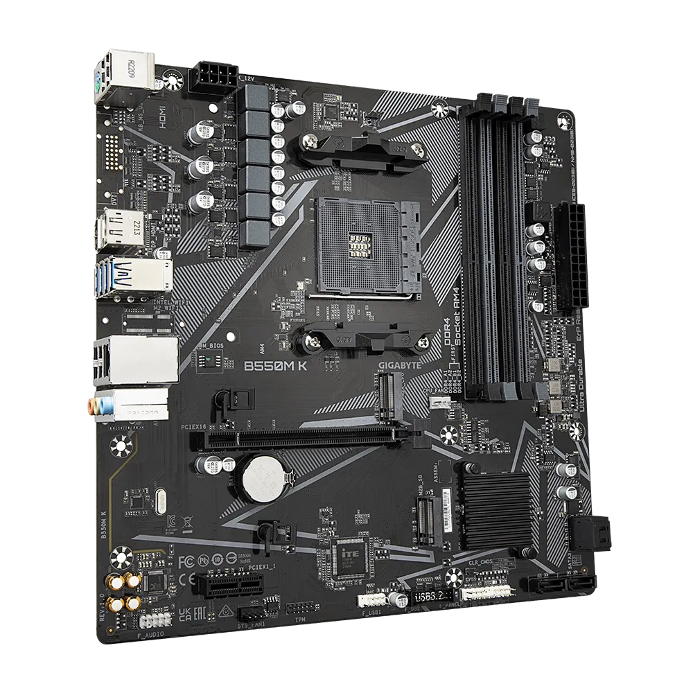 Gigabyte AMD B550 Chipset For AMD AM4; 4X Dual DDR4; 2X M2; HDMI; DP; MATX image 5