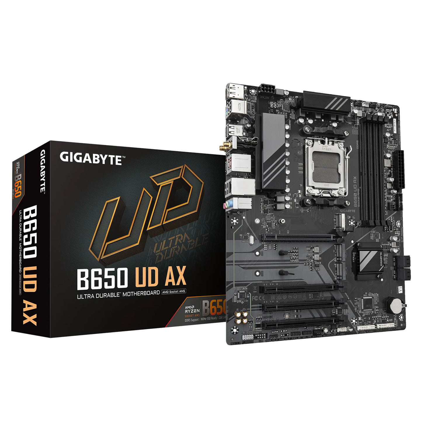 Gigabyte AMD B650 Ud For AMD AM5; 4X Dual DDR5; 3X M2; HDMI; DP.