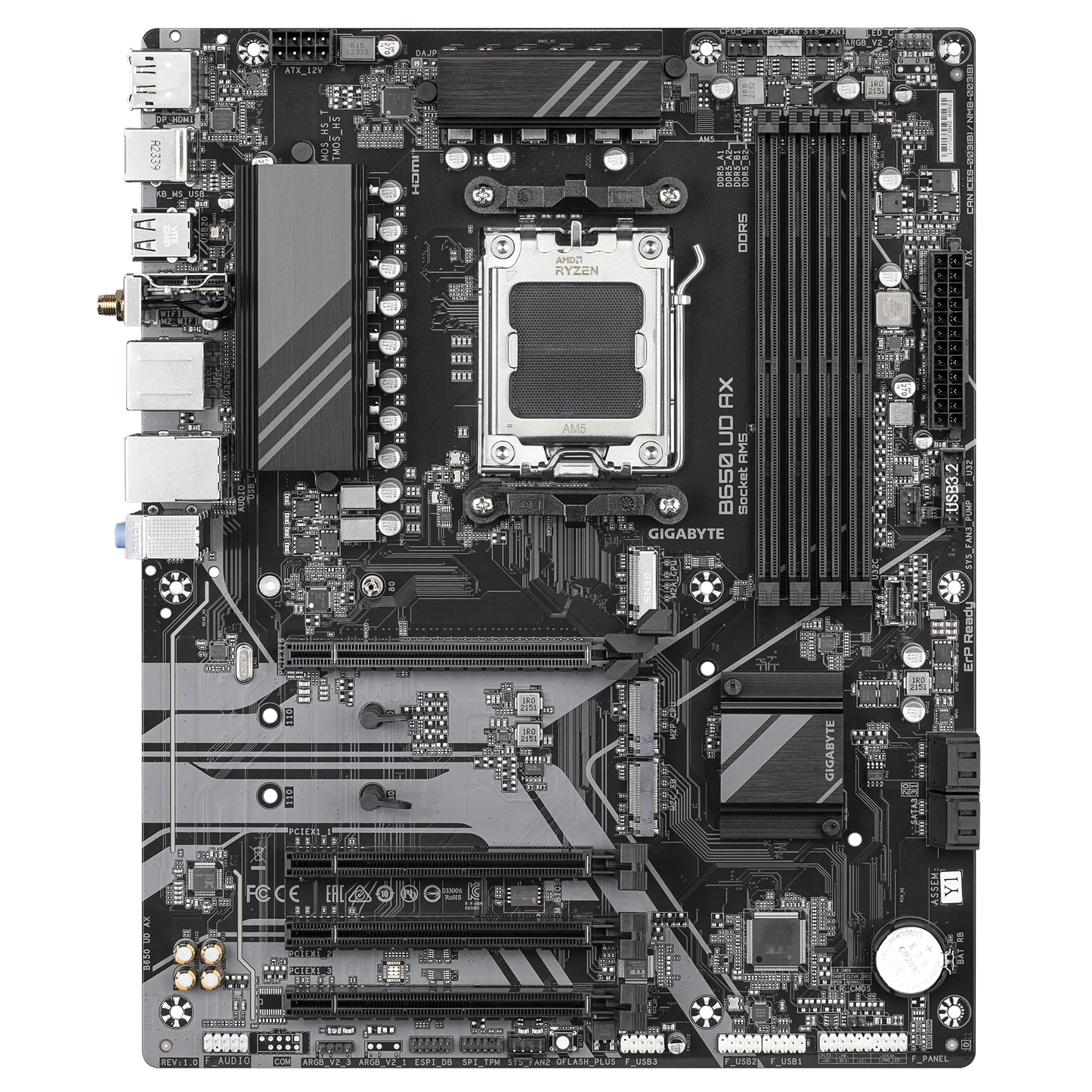 Gigabyte AMD B650 Ud For AMD AM5; 4X Dual DDR5; 3X M2; HDMI; DP. image 2