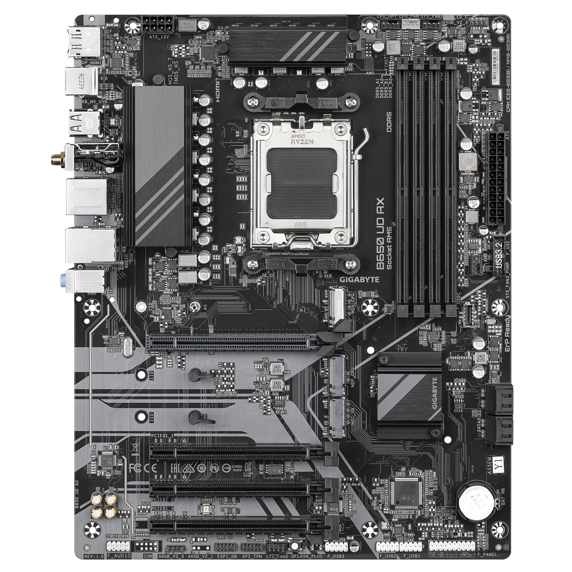 Gigabyte AMD B650 Ud For AMD AM5; 4X Dual DDR5; 3X M2; HDMI; DP. image 2
