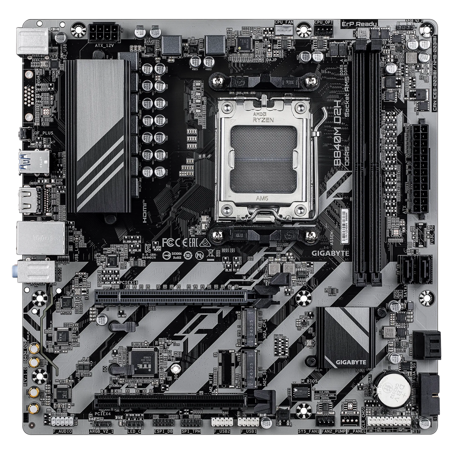 Gigabyte AMD B840 Chipset For AMD AM5; 2X Dual DDR5; 2X M2; 1X HDMI image 2