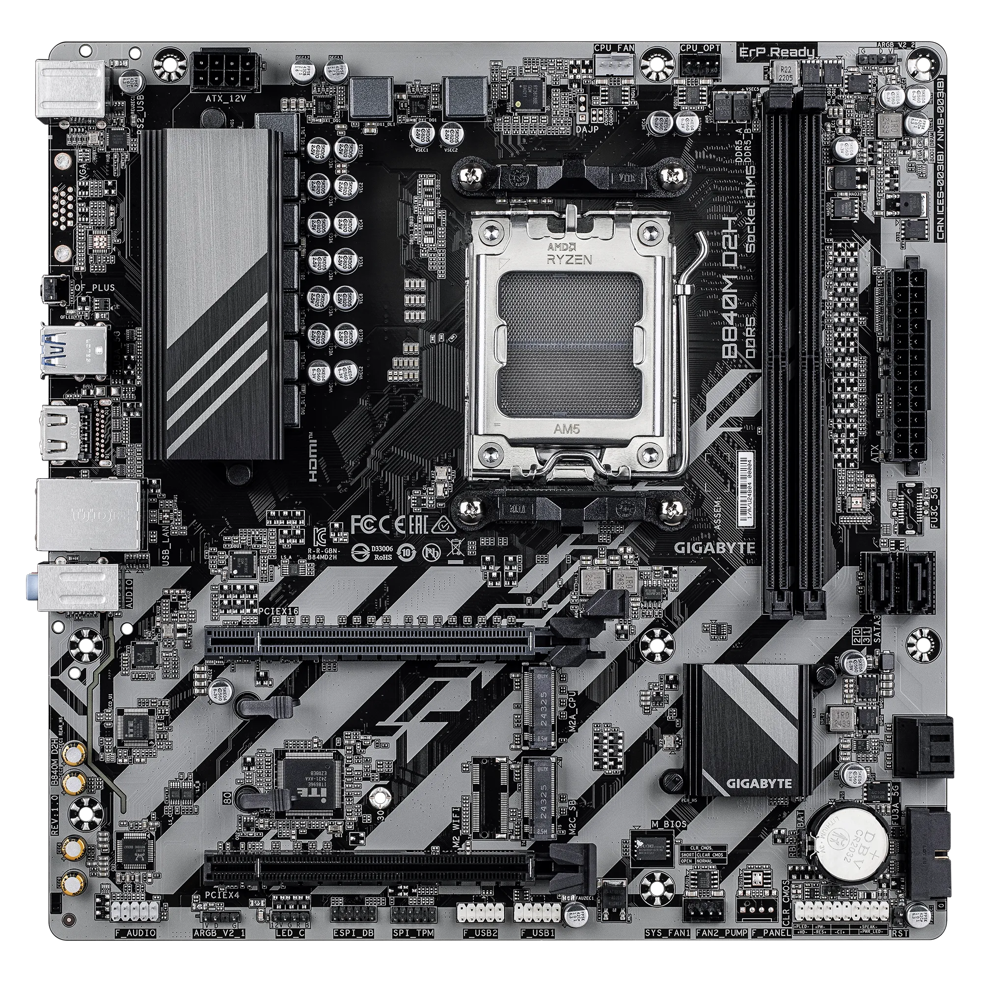 Gigabyte AMD B840 Chipset For AMD AM5; 2X Dual DDR5; 2X M2; 1X HDMI image 2