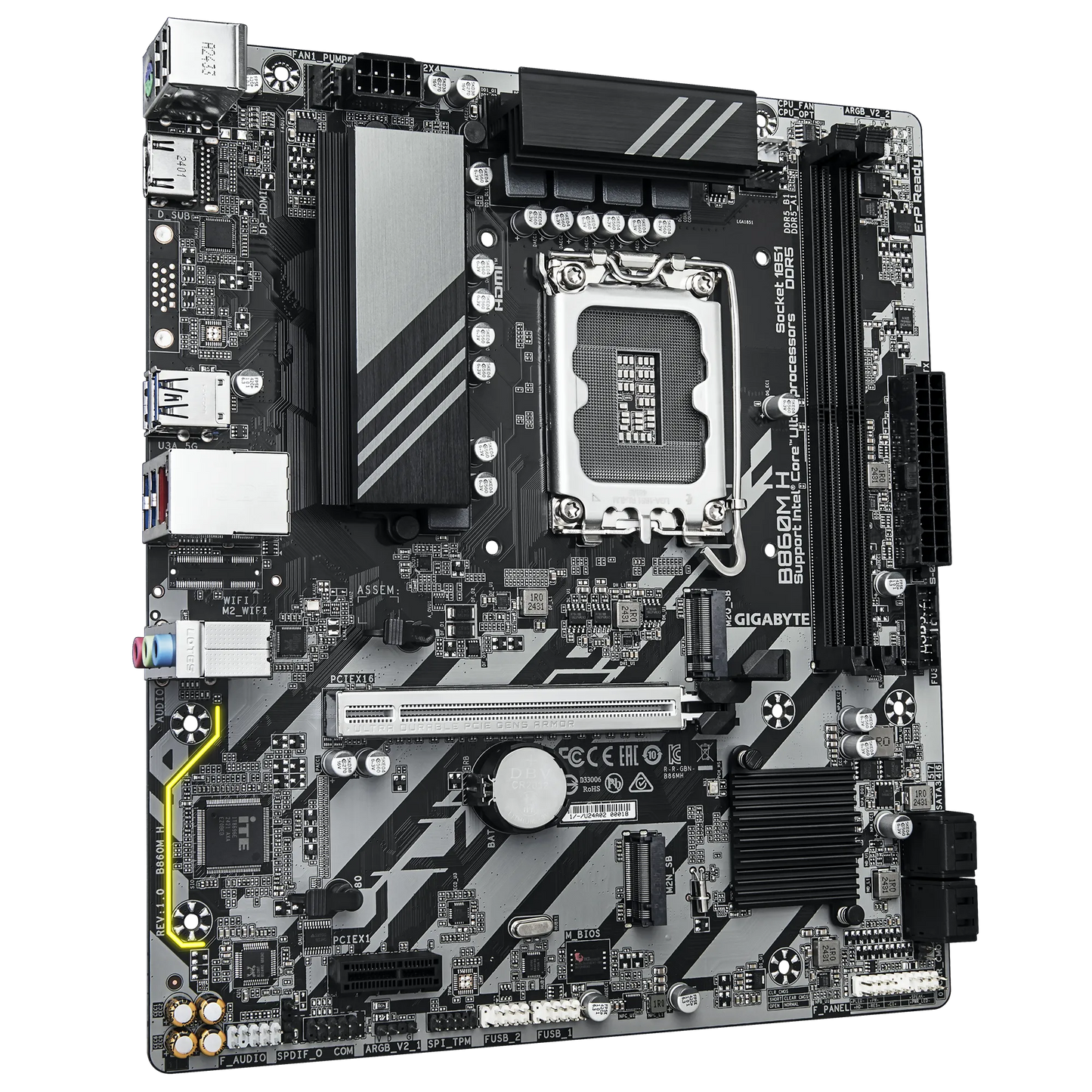 Gigabyte INTEL® B860 Chipset For Lga 1851; 2X DDR5; 2X M2; HDMI; MATX image 3