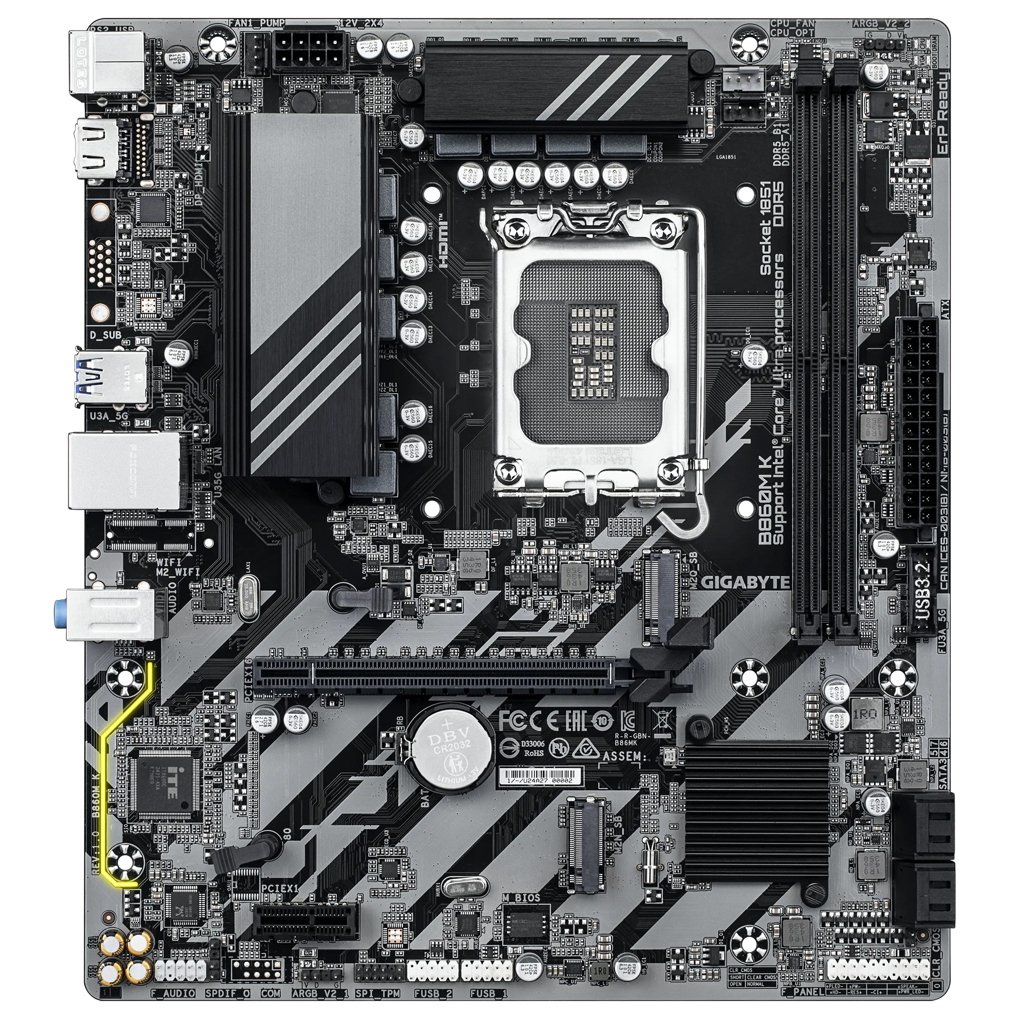 Gigabyte INTEL® B860 Chipset For Lga 1851; 2X DDR5; 2X M2; HDMI; MATX image 2