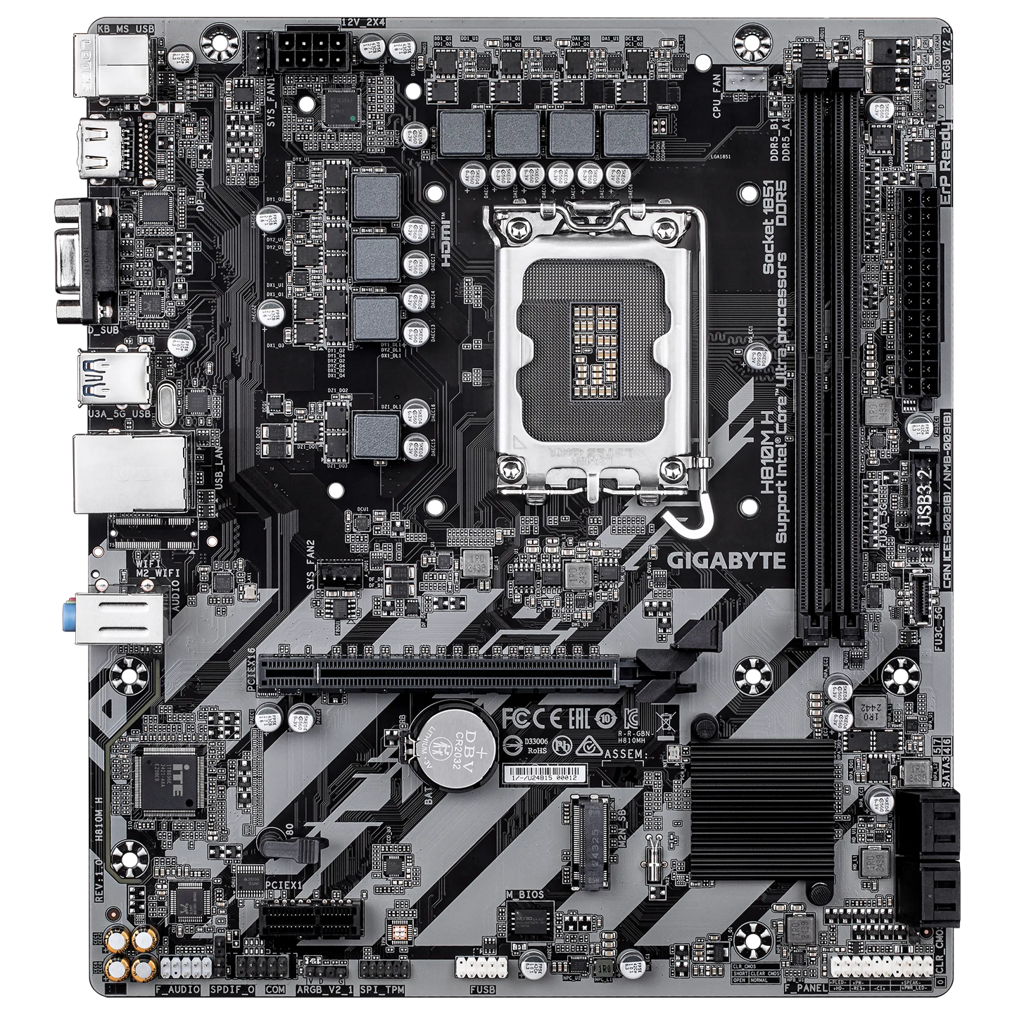 Gigabyte INTEL® H810 Chipset For Lga 1851; 2X DDR5; 1X M2; HDMI 1X VGA; MATX image 2
