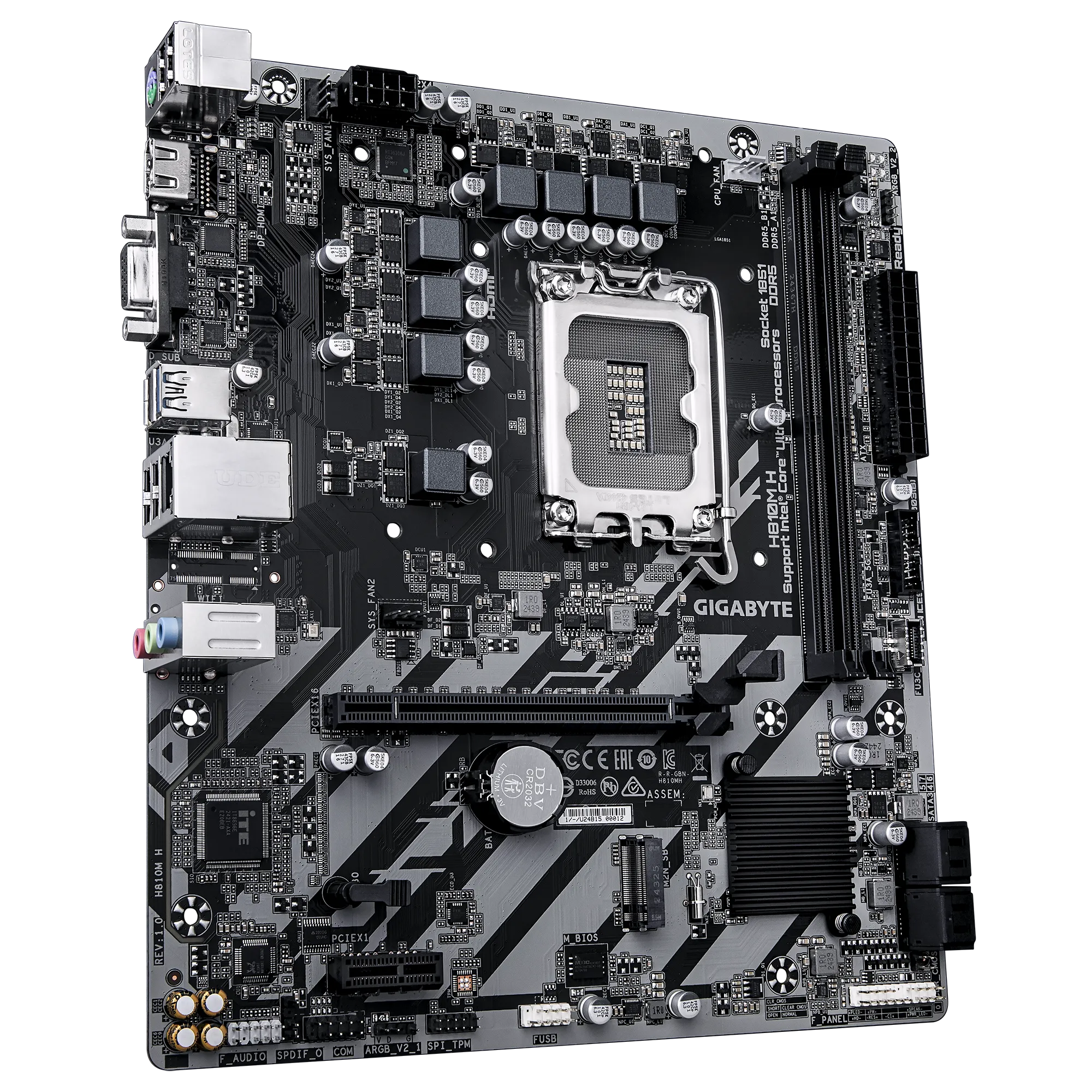 Gigabyte INTEL® H810 Chipset For Lga 1851; 2X DDR5; 1X M2; HDMI 1X VGA; MATX image 3