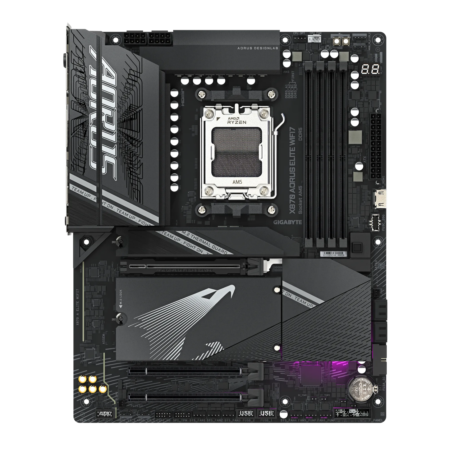 Gigabyte Aorus AMD X870 Chipset For AMD AM5; 4X DDR5; 4X M2; 2X HDMI (1X FRONT)/2 X USB4® USB Type-C®; ATX. image 2