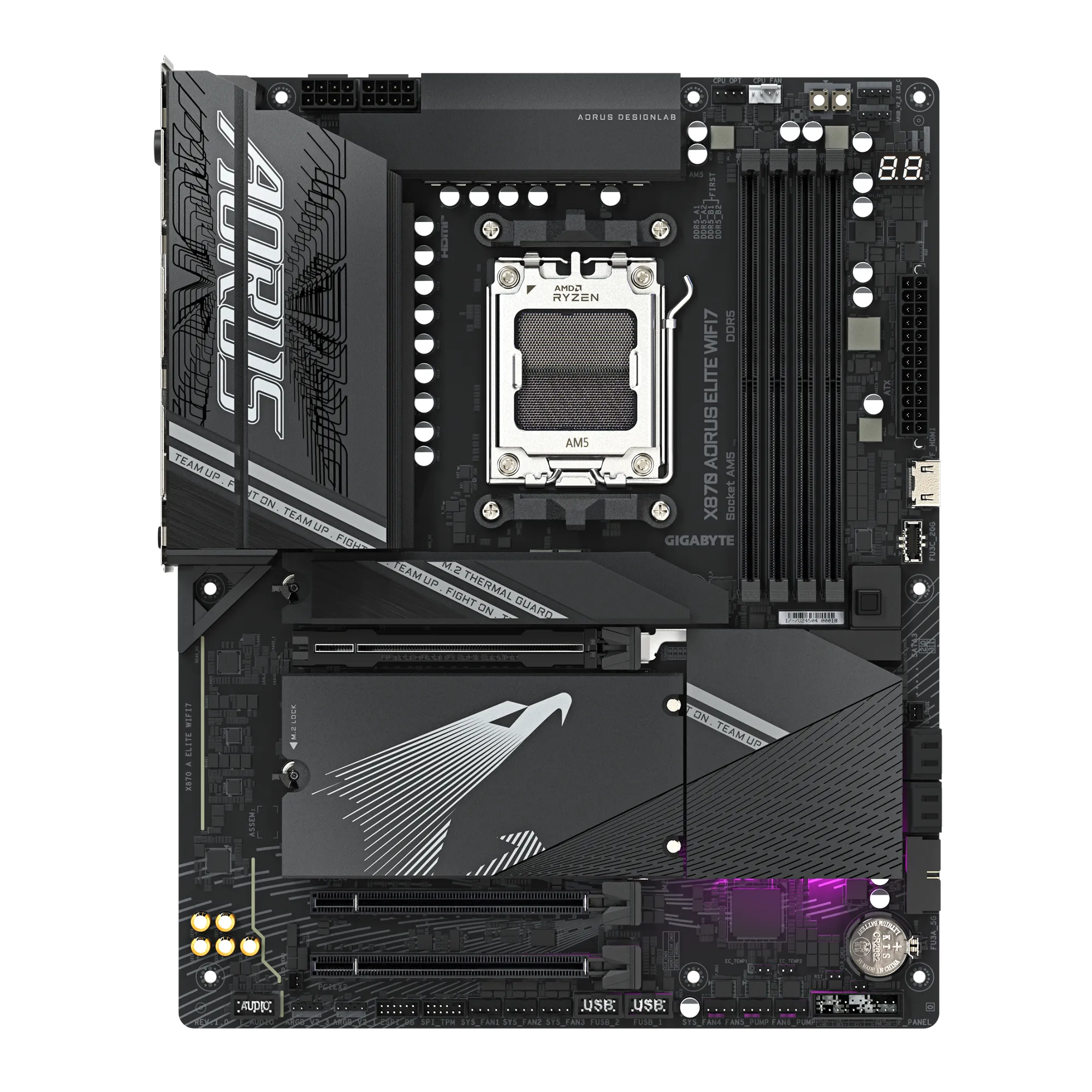 Gigabyte Aorus AMD X870 Chipset For AMD AM5; 4X DDR5; 4X M2; 2X HDMI (1X FRONT)/2 X USB4® USB Type-C®; ATX. image 2