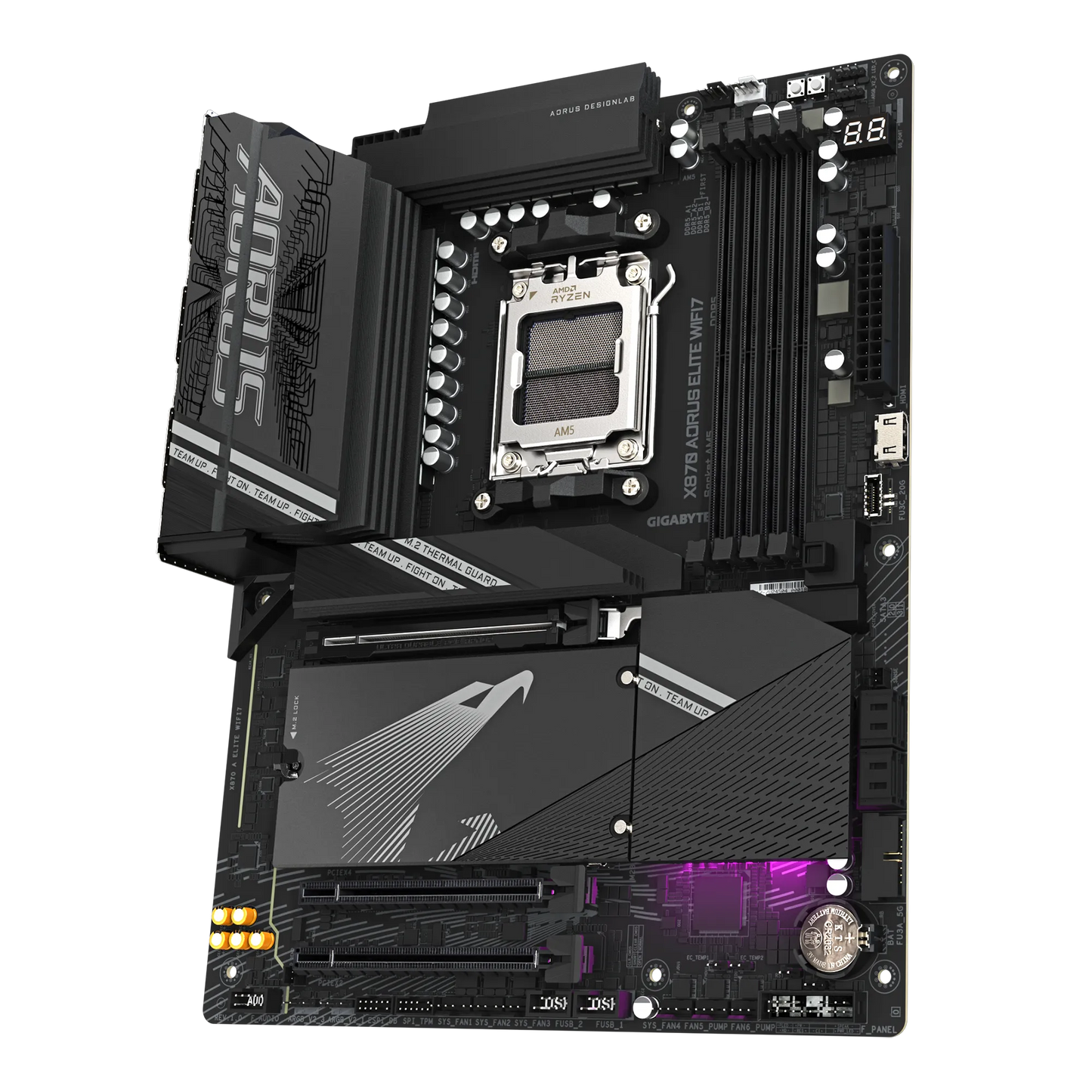 Gigabyte Aorus AMD X870 Chipset For AMD AM5; 4X DDR5; 4X M2; 2X HDMI (1X FRONT)/2 X USB4® USB Type-C®; ATX. image 4