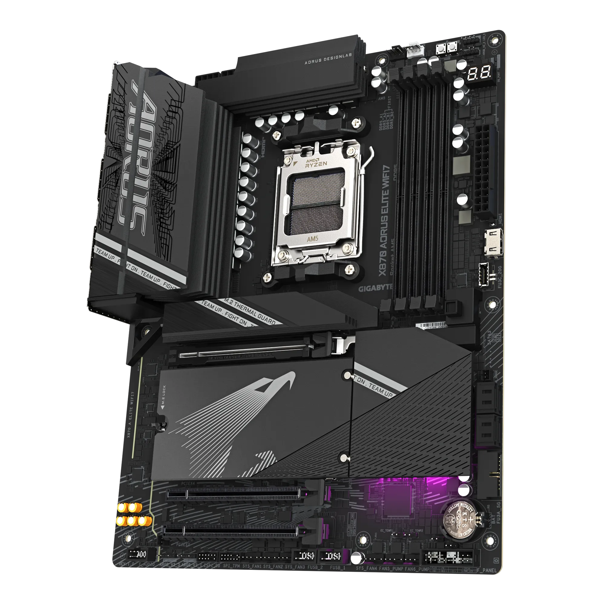 Gigabyte Aorus AMD X870 Chipset For AMD AM5; 4X DDR5; 4X M2; 2X HDMI (1X FRONT)/2 X USB4® USB Type-C®; ATX. image 4