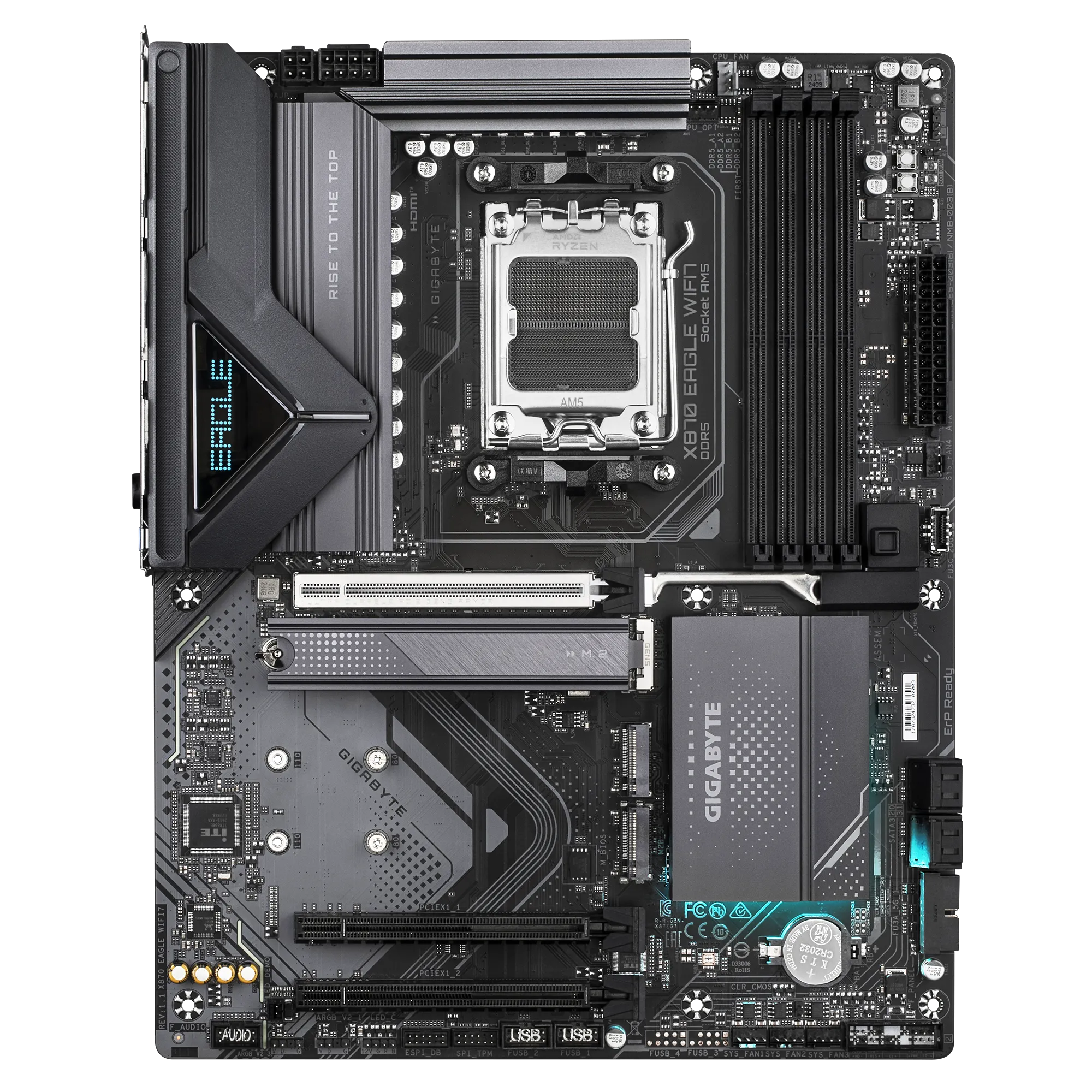 Gigabyte AMD X870 Chipset For AMD AM5; 4X DDR5; 3X M2; HDMI/2 X USB4® USB Type-C®; ATX. image 2