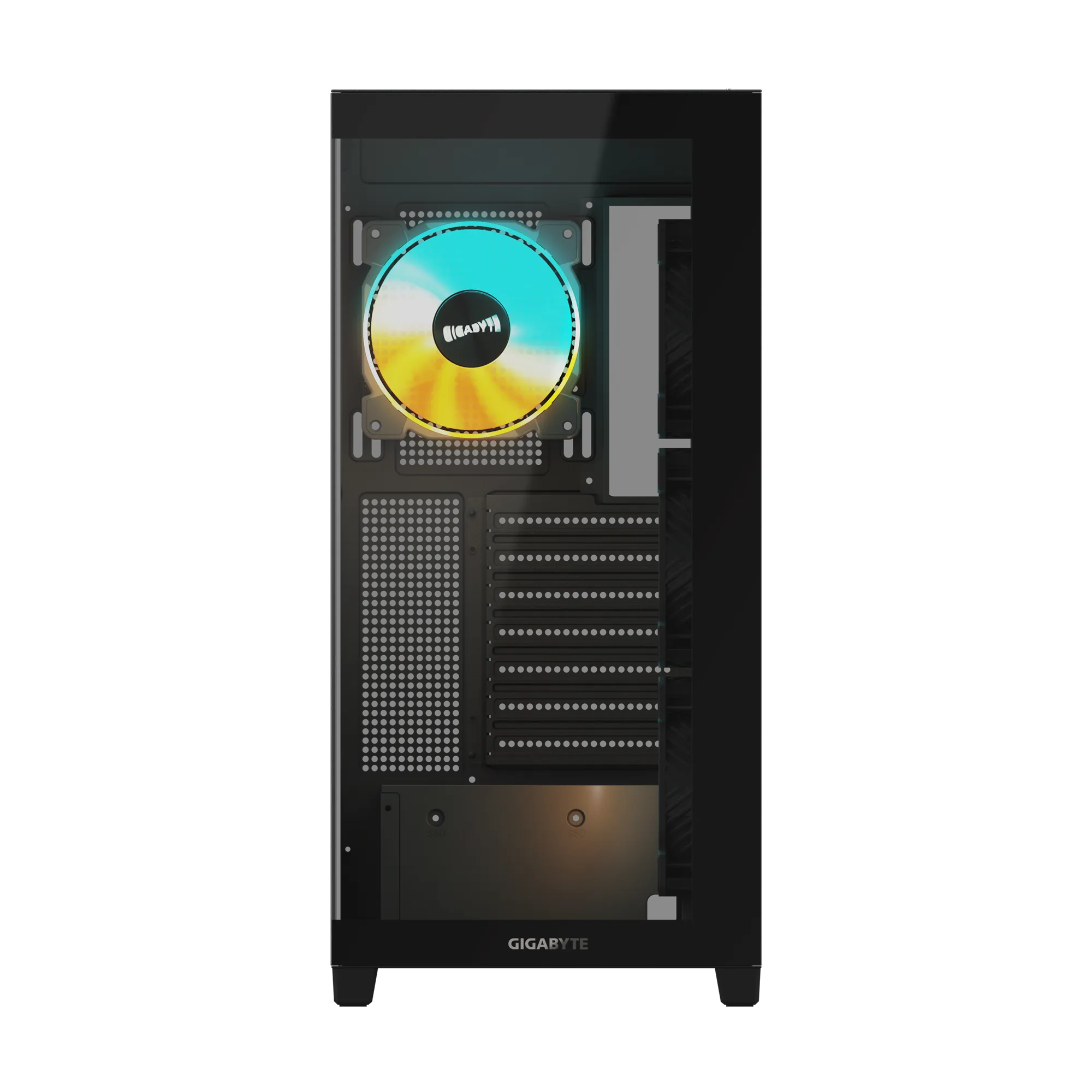 Gigabyte C500 Panoramic Stealth ATX Chassis; 1X 3.5'' | 2X 2.5'' Drive Bays; 360MM Radiator Compatible; 4X 120MM ARGB Fan Incl; image 2