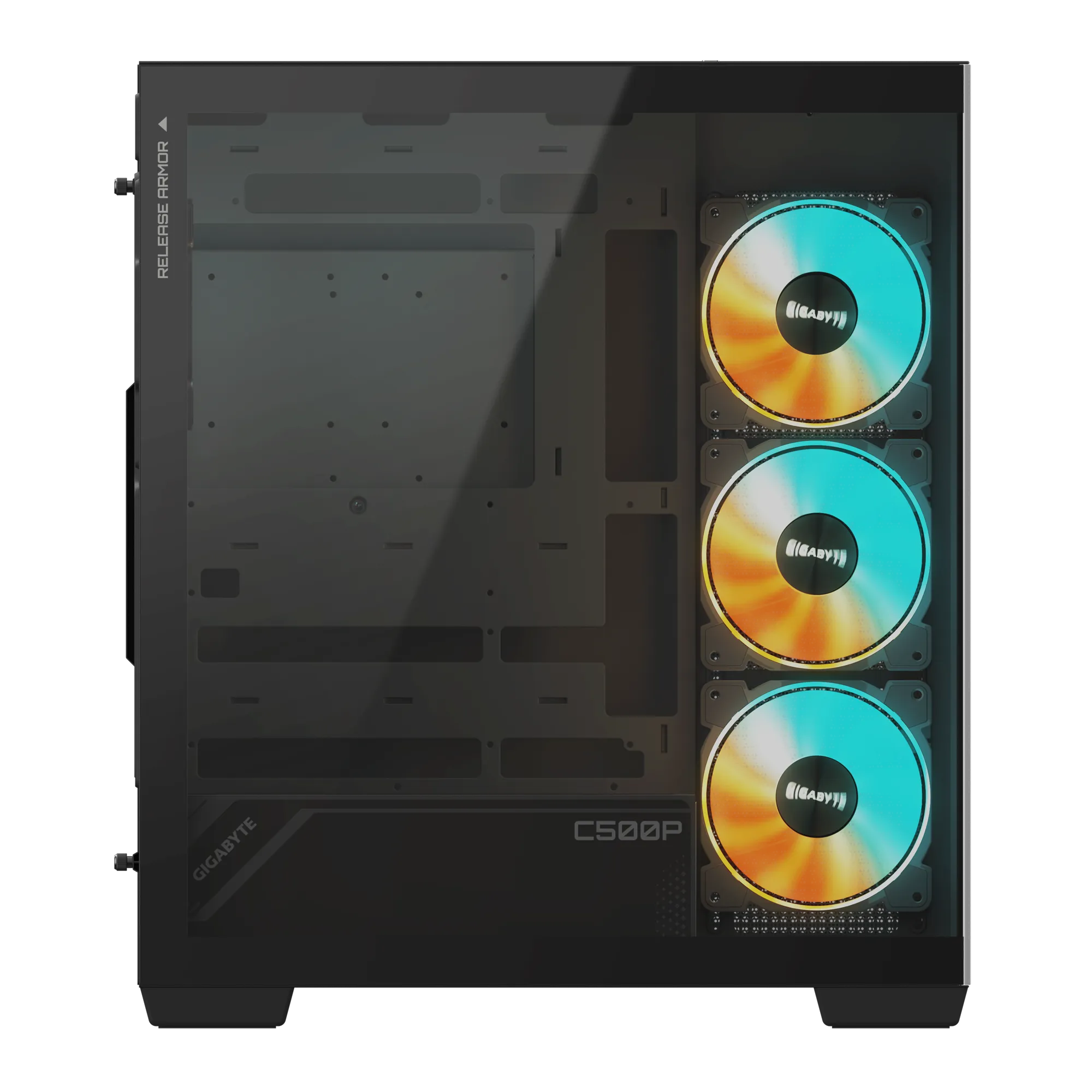 Gigabyte C500 Panoramic Stealth ATX Chassis; 1X 3.5'' | 2X 2.5'' Drive Bays; 360MM Radiator Compatible; 4X 120MM ARGB Fan Incl; image 4