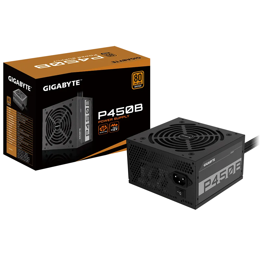 Gigabyte PSU P450B Bronze Certified 450W 3 Year Warranty; 24/20-PIN X 1; CPU 4+4-PIN X 1; PCI-E 6+2-PIN X 2; SATA X 6; Peri X3 image 3