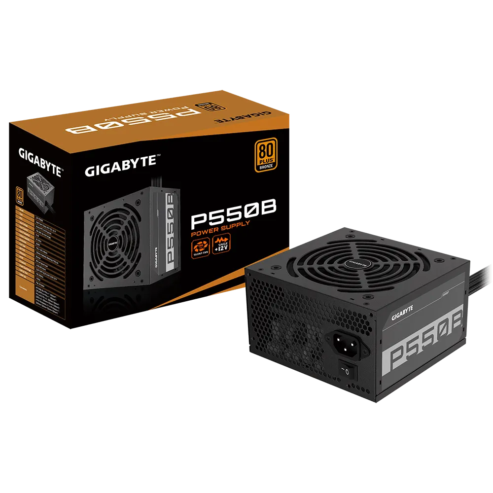 Gigabyte PSU P550B Bronze Certified 550W 3 Year Warranty; 24/20-PIN X 1; CPU 4+4-PIN X 1; PCI-E 6+2-PIN X 2; SATA X 6; Peri X3 image 4