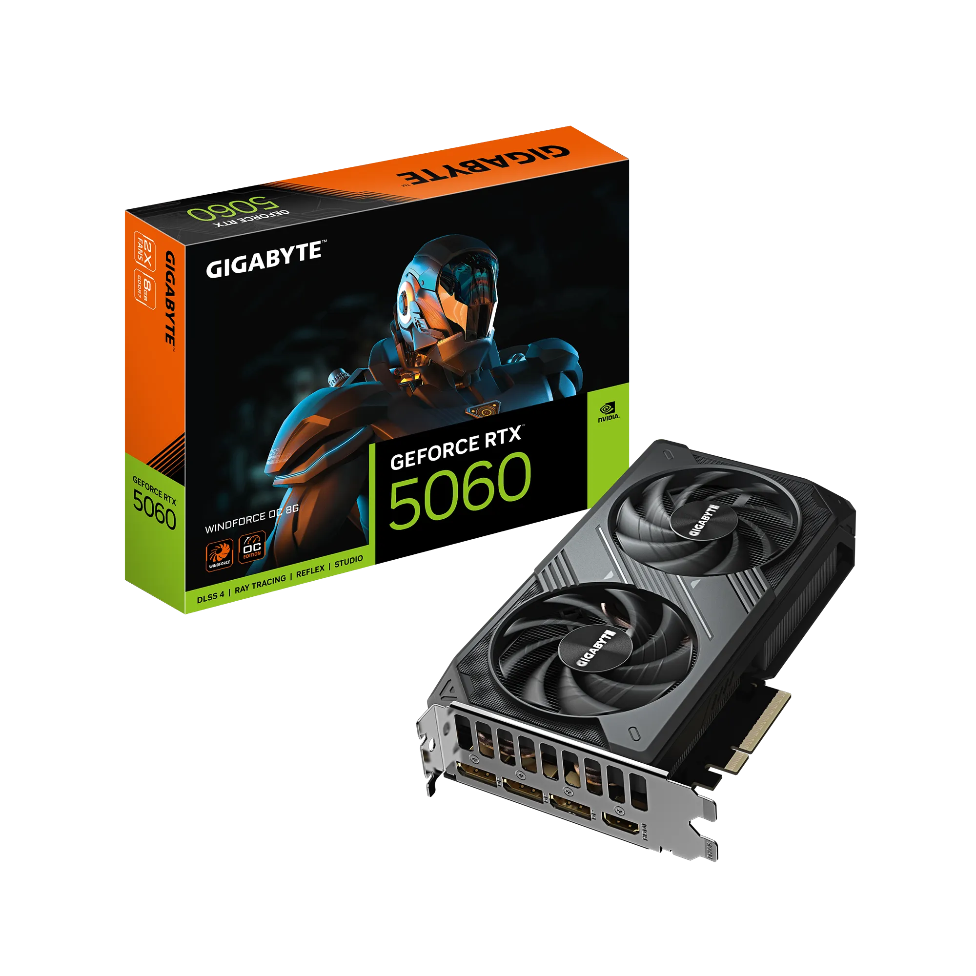 Gigabyte Nvidia Geforce Rtx 5060 Windforce Oc 8GB PCIE 8X 8GB GDDR7; 128-BIT Memory Bus; 1X HDMI; 3X Displayport . image 2