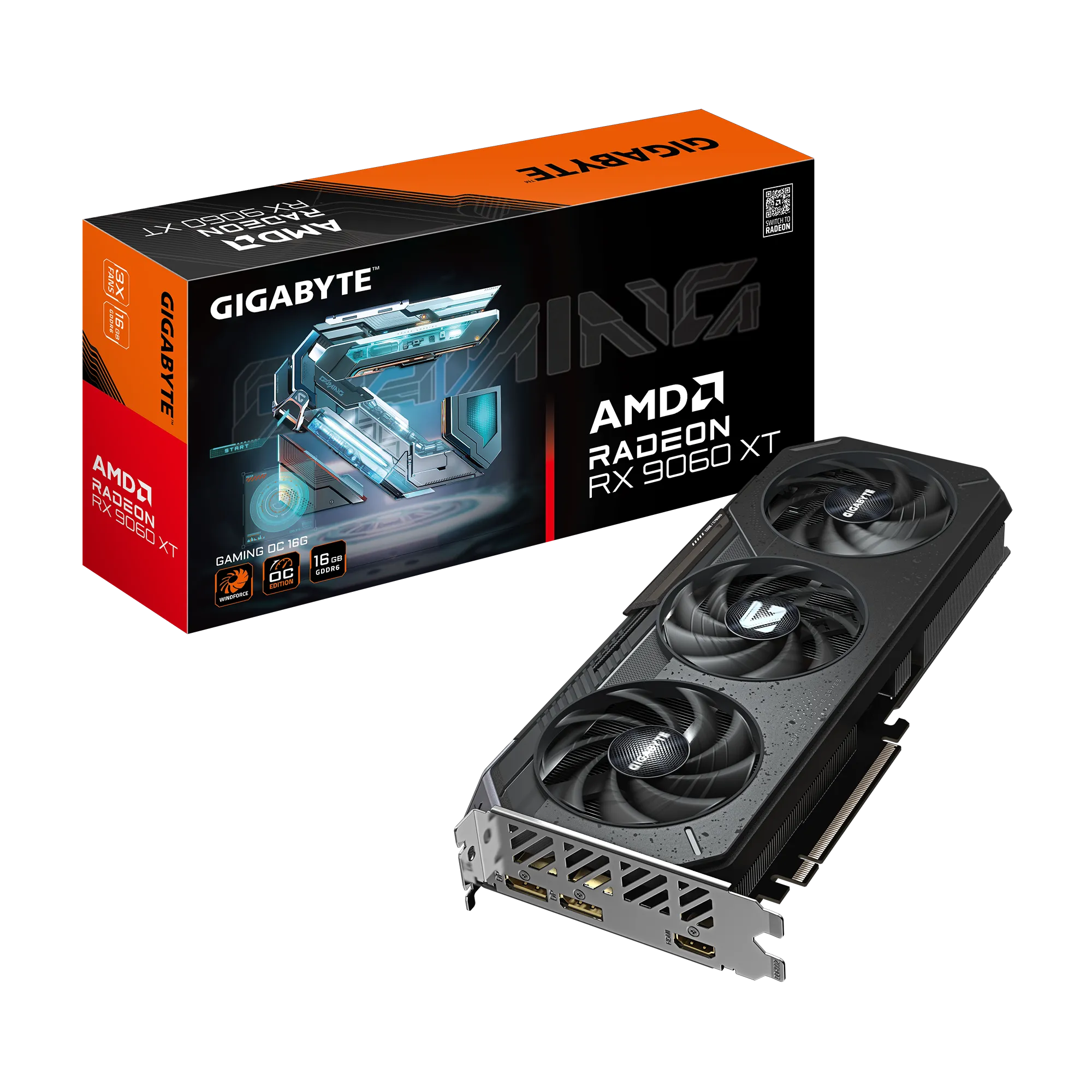 Gigabyte AMD Radeon RX9060XT Gaming Oc 16GB; 128-BIT Memory Bus; 1X HDMI; 2X Displayport