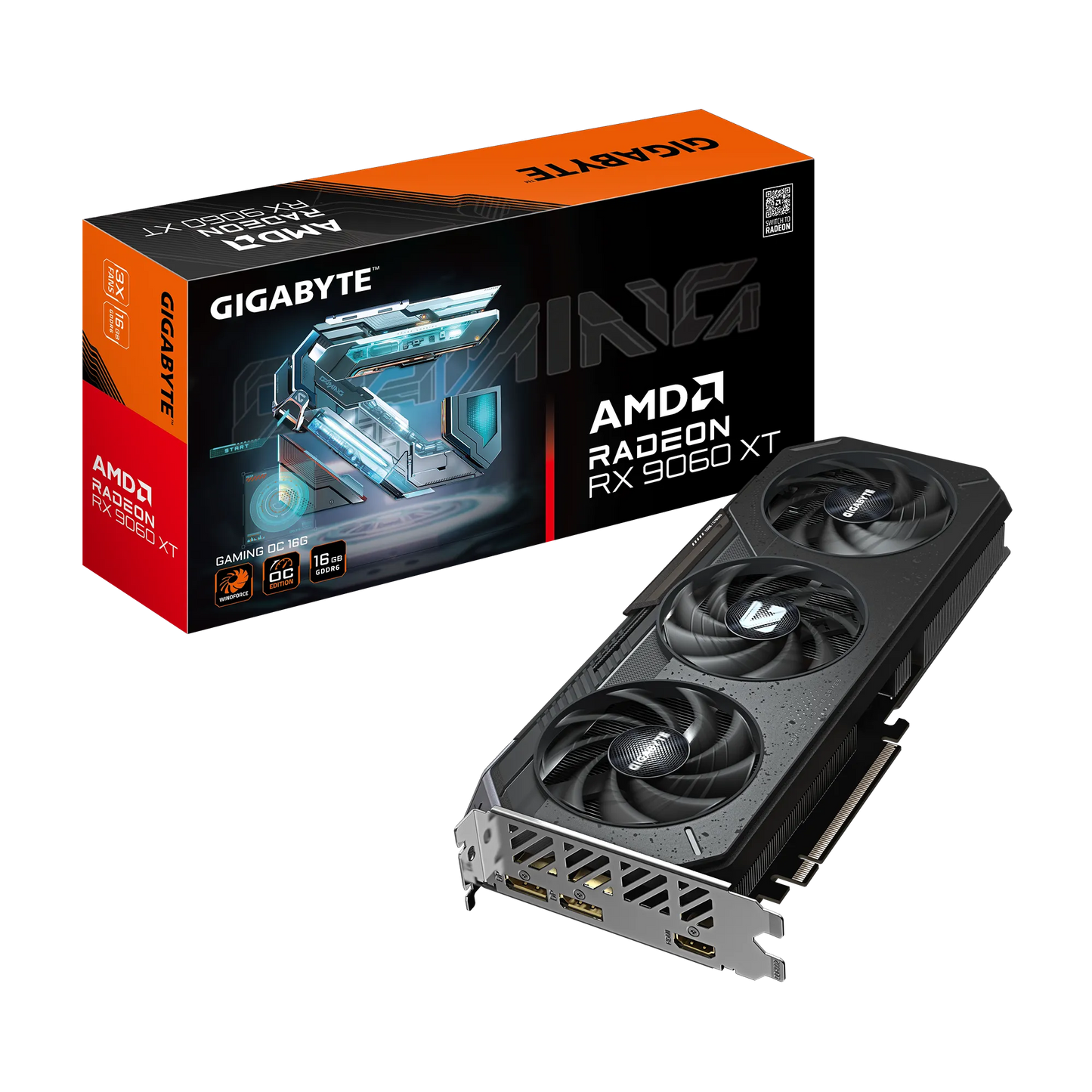 Gigabyte AMD Radeon RX9060XT Gaming Oc 16GB; 128-BIT Memory Bus; 1X HDMI; 2X Displayport