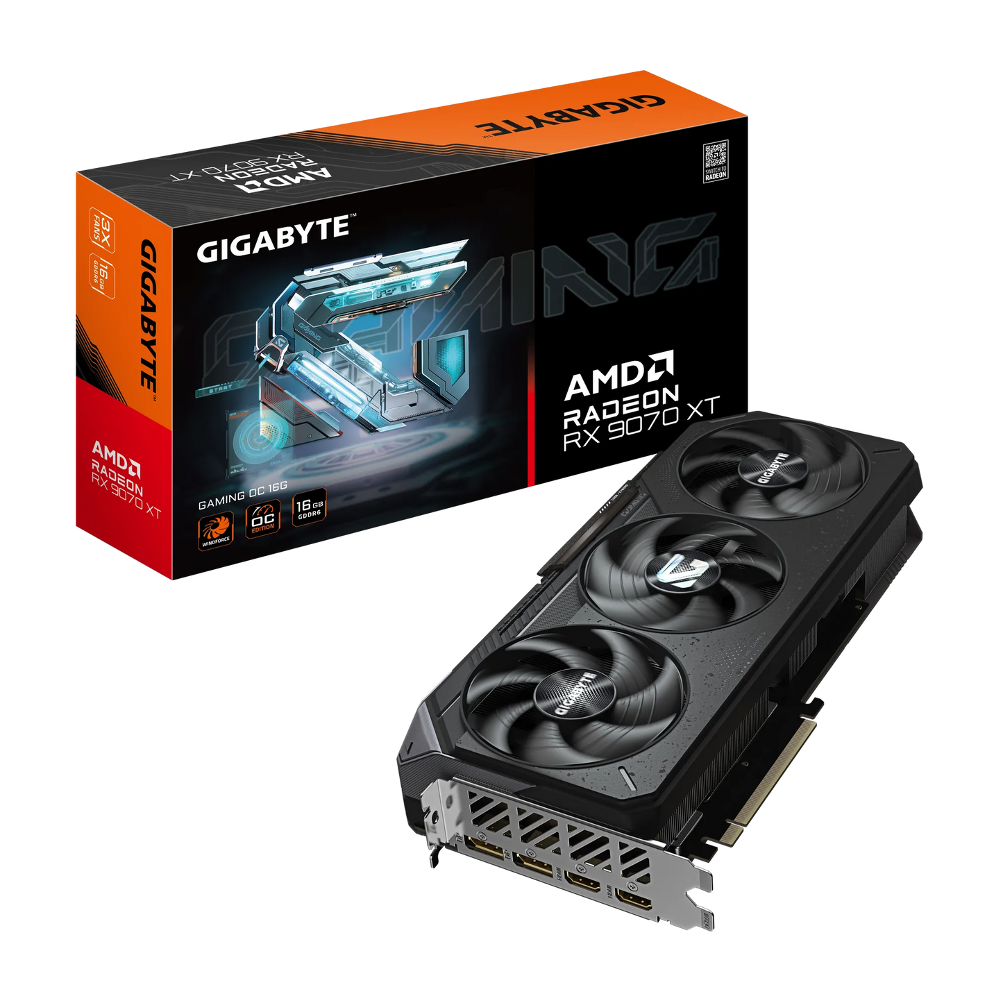 Gigabyte AMD Radeon RX9070XT Gaming Oc 16GB; 256-BIT Memory Bus; 2X HDMI; 2X Displayport. Min 850W PSU.