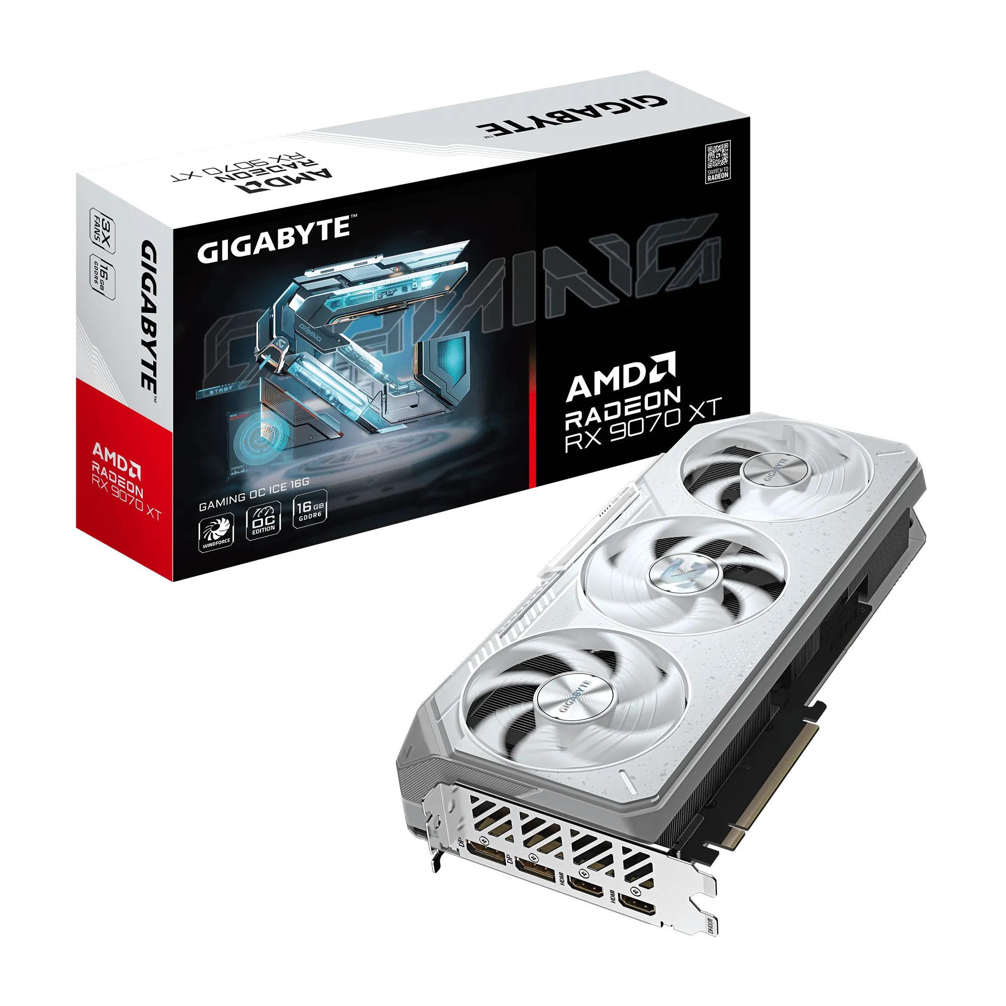 Gigabyte AMD Radeon RX9070XT Gaming Oc Ice 16GB; 256-BIT Memory Bus; 2X HDMI; 2X Displayport. Min 850W PSU. image 5