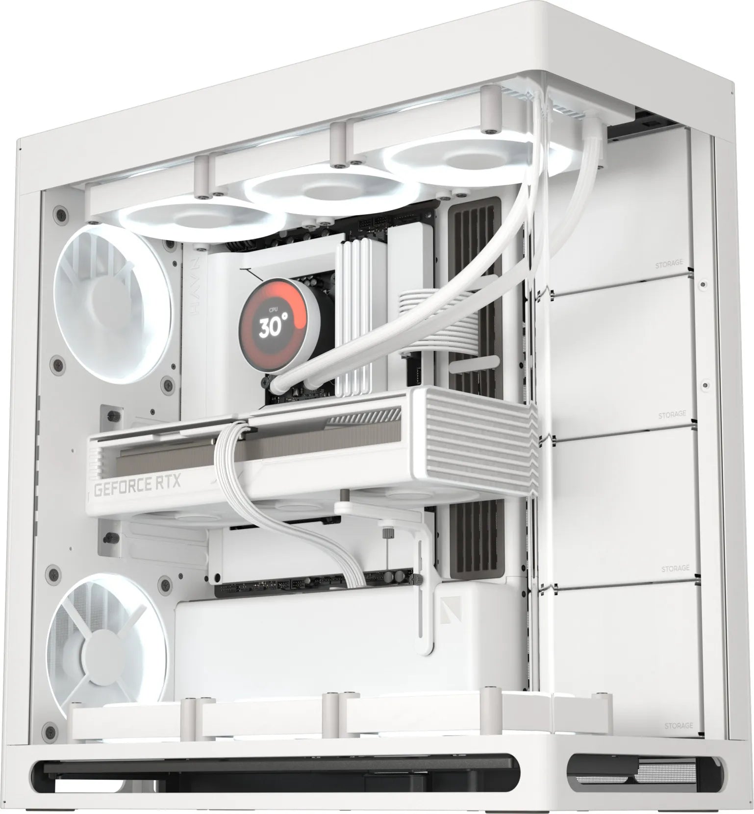 Aerocool Havn Hs 420 Base Edition White Eatx Case Supports Up To 11 Fans (0 Incl) 4X 3.5'' Or 8X 2.5'' 420MM Radiator. image 3