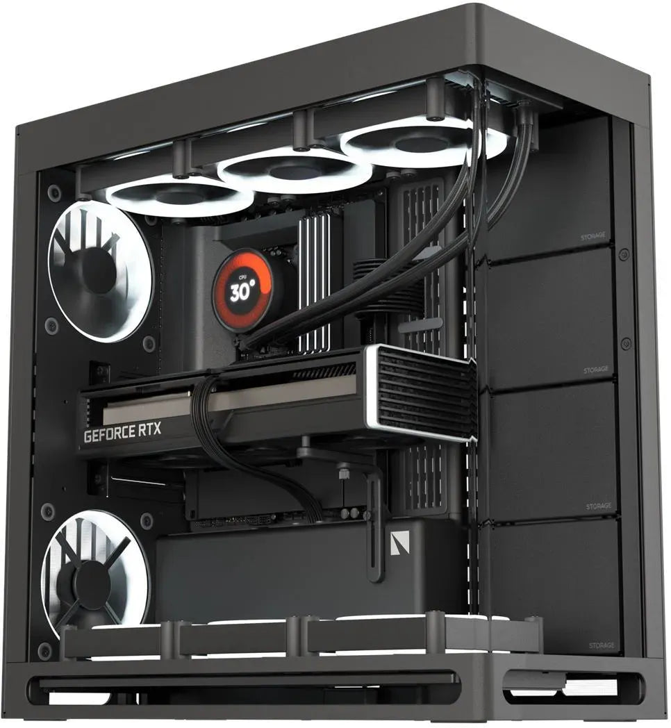 Aerocool Havn Hs 420 Base Edition Black Eatx Case Supports Up To 11 Fans (0 Incl) 4X 3.5'' Or 8X 2.5'' 420MM Radiator. image 3