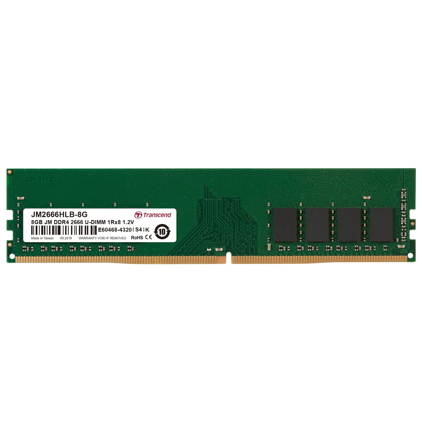 Transcend 8GB DDR4 2666MHS Desktop U-Dimm 1RX8 1GX8 CL19 1.2V image 2