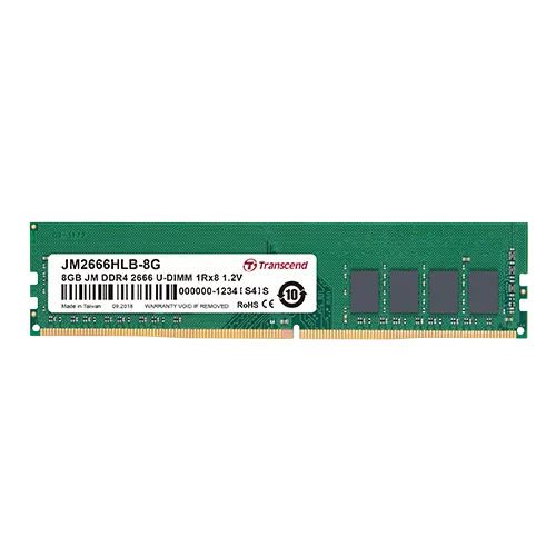 Transcend 8GB DDR4 2666MHS Desktop U-Dimm 1RX8 1GX8 CL19 1.2V image 3