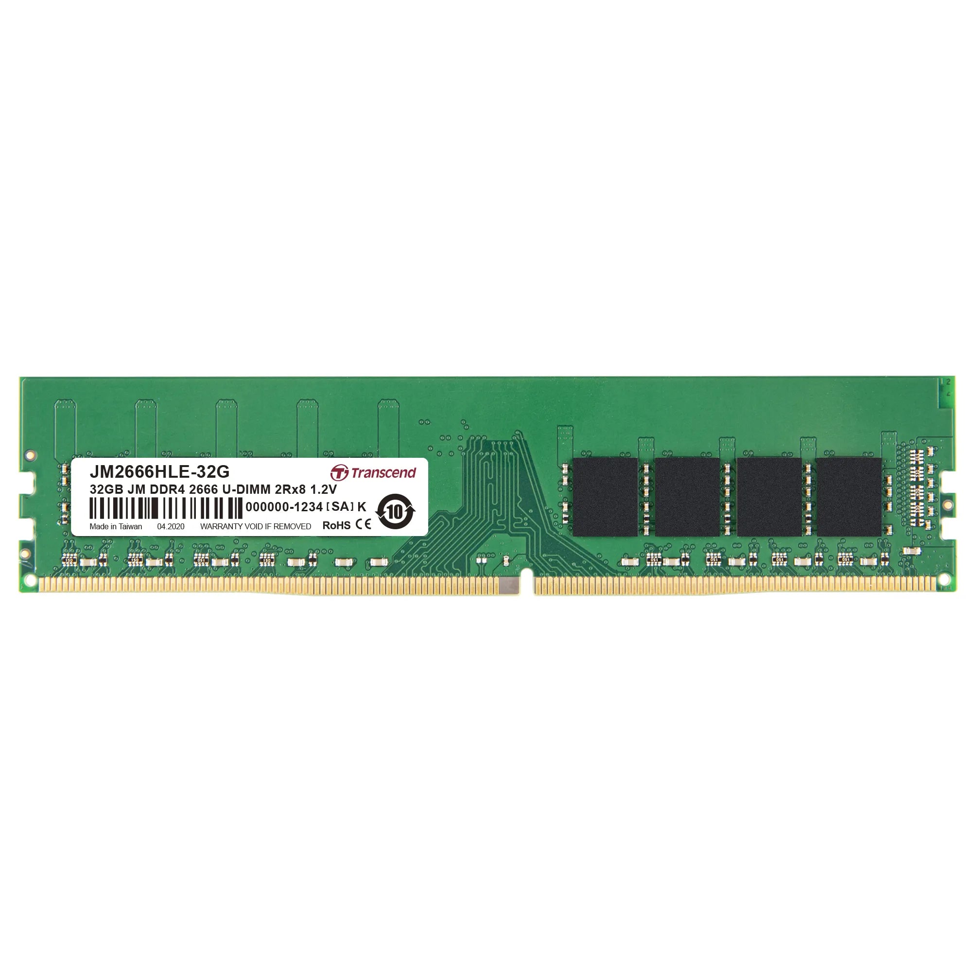 Transcend 32GB Jet Memory DDR4 2666MHZ Desktop Udimm 2RX8 2GX8 CL19 image 2