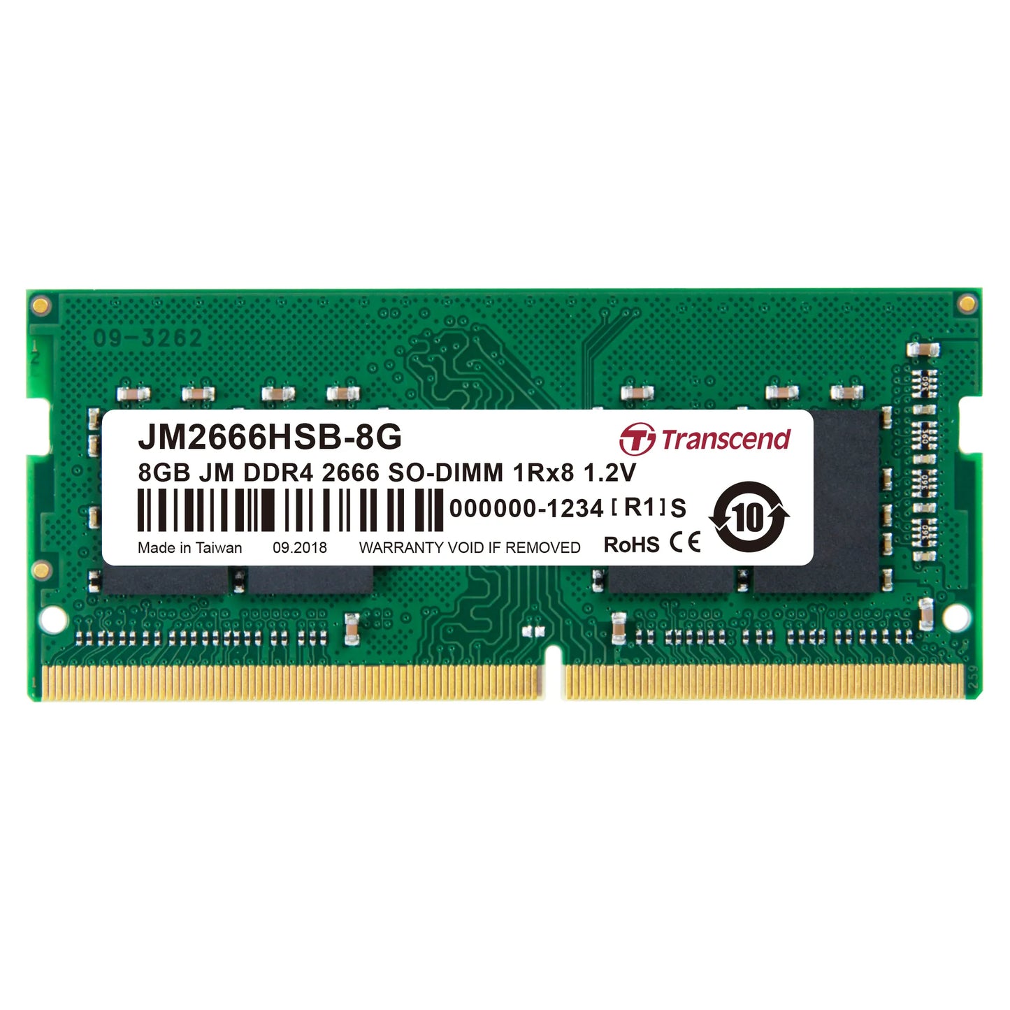 Transcend Jet Memory 8GB DDR4 2666MHZ SO-DIMM 1RX8 1GX8 CL19 1.2V image 2