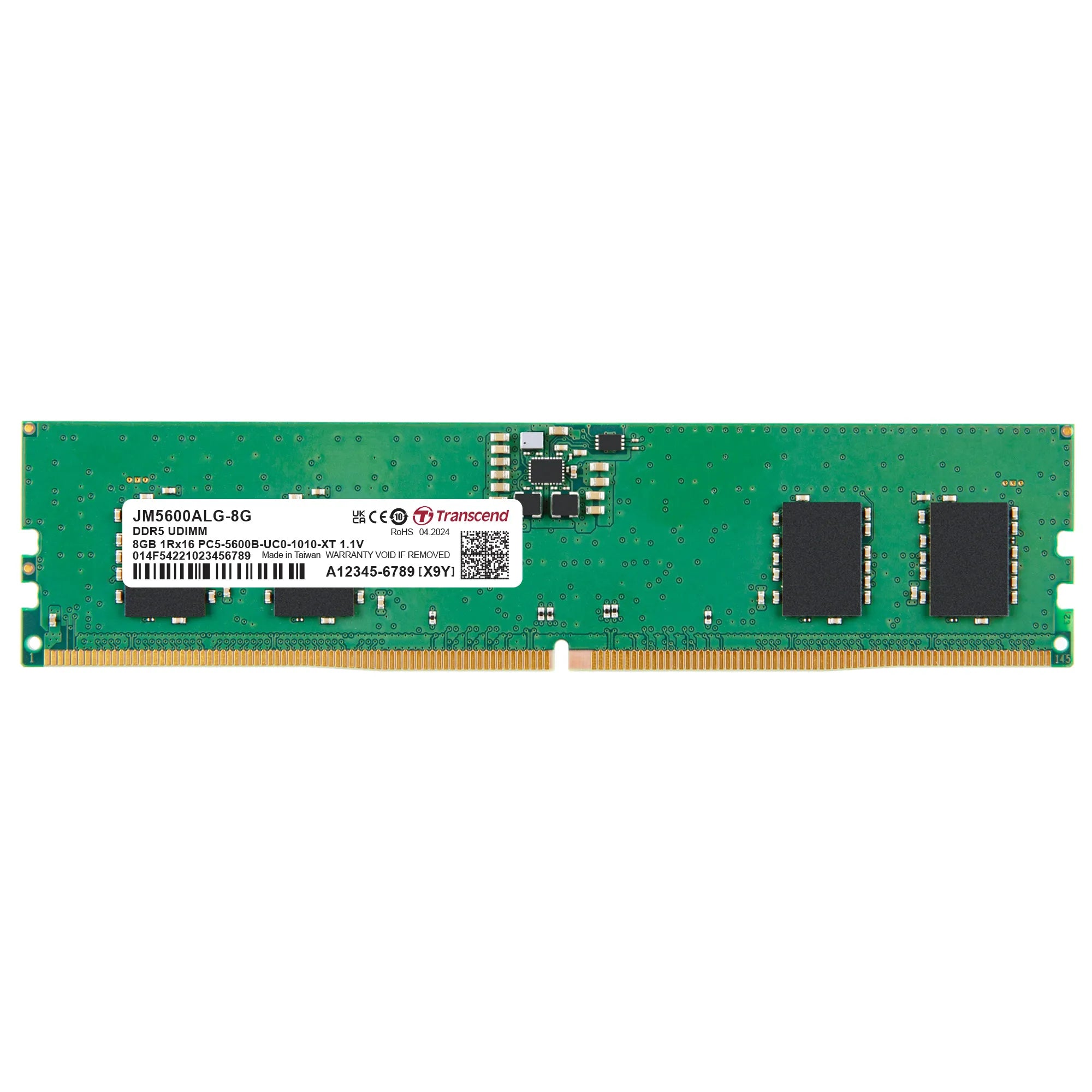 Transcend Jet Memory 8GB DDR5-5600 Long Dimm 2RX8 CL46 (1GX16)X4