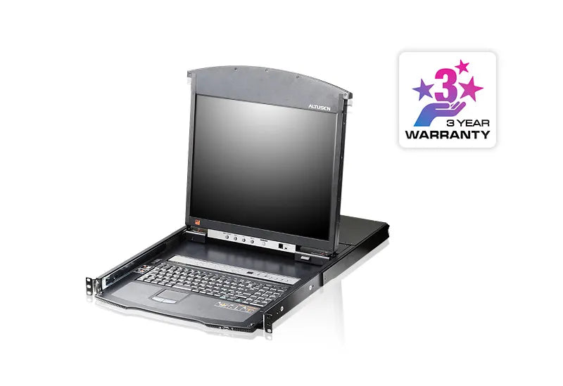 Aten 8-PORT 17'' Dual Rail Lcd IP CAT5 Kvm D.rail Lcd Kvm IP Sw. W/(uskb/Spkb)/W/(us/Eu) Cord image 3