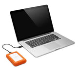 Seagate Lacie 1TB Rugged Mini USB-C; USB3.0; Drop; Crush And Rain Resistant Silver And Orange.